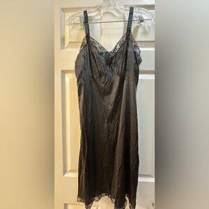 Heiress Vintage Full Lace And Floral Black Slip Size 36 Average